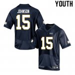 Notre Dame Fighting Irish Youth Jordan Johnson #15 Navy Under Armour Authentic Stitched College NCAA Football Jersey BWN6499WV